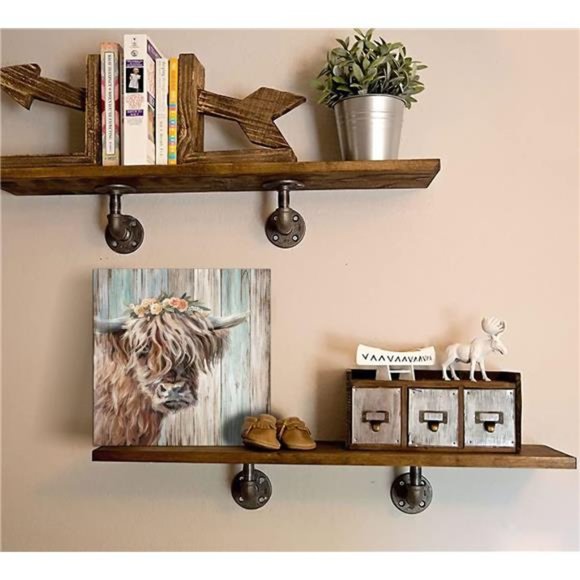 Highland Cow Picture Wall Decor Canvas Painting Art Vintage Country Farmhouse - Picture 7 of 9